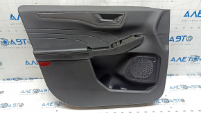 Обшивка дверей картка передня ліва Ford Escape MK4 23-26 чорна, підлокітник шкіра чорна, вставка темно-сіра, з чорною ручкою, подряпини, потерта