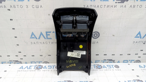 Накладка центральної консолі задня Infiniti QX50 19-21 чорна з хромом, з дефлектором, подряпини