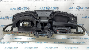 Торпедо передняя панель с AIRBAG BMW X3 G01 18-21 кожа, черно-бежевая OYSTER, без проекции, вмятины