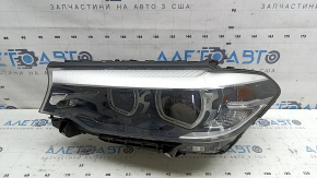 Фара передняя левая в сборе BMW 5 G30 17-20 LED Corona Rings S524A с креплением, под полировку, желтит LED
