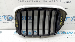 Решітка радіатора grill права BMW X3 G01 18-21 ніздря, хром обрамлення + сіра решітка, тички