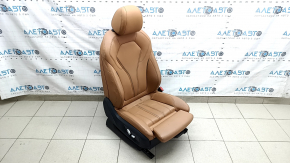 Сиденье пассажирское BMW 5 G30 17-20 с airbag, электрическое, подогрев, кожа Dakota, светло-коричневая, Sport, с подголовником, под химчистку