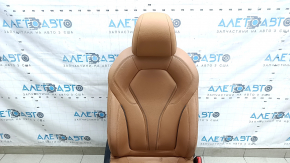 Сиденье пассажирское BMW 5 G30 17-20 с airbag, электрическое, подогрев, кожа Dakota, светло-коричневая, Sport, с подголовником, под химчистку
