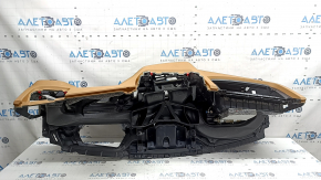 Торпедо передня панель з AIRBAG BMW 5 G30 17-20 чорний із світло-коричневим, під проекцію