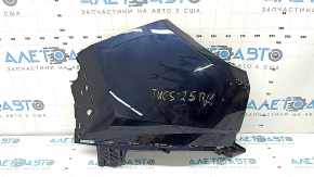 Бампер задний голый левая часть Hyundai Tucson 22-26 Korea, синий, царапины, трещина в креплении