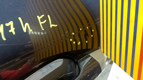 Двері в зборі передня ліва Kia Niro 17-22 keyless, синій B4U, верхній молдинг хром, тичка, подряпини, сколи, подряпини на хромі, потерта накладка