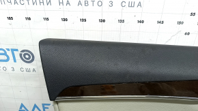 Обшивка дверей картка передня ліва Volvo XC90 16-20 сіра, вставка сіра шкіра, підлокітник шкіра сіра, з ручкою, вставка під дерево з хром молдингом, з кнопками управління центральним замком і пам'яттю сидінь, під хімчистку