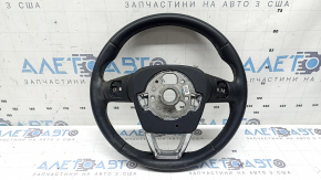 Руль голый Audi Q5 80A 21-23 кожа, черный, без подогрева, без кнопок, с лепестками, царапина, под химчистку