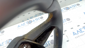 Руль голый Audi Q5 80A 21-23 кожа, черный, без подогрева, без кнопок, с лепестками, царапина, под химчистку