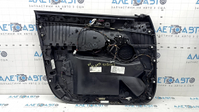 Обшивка дверей картка передня права BMW X5 G05 19-25 шкіра чорна, вставка під дерево Fineline Stripe, підлокітник шкіра чорна, з ручкою та накладками, вм'ятини, надрив, подряпини
