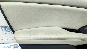 Обшивка дверей картка передня ліва Honda Accord 20-22 під пам'ять, чорна, зі світло-сірою вставкою шкіра, підлокітник світло-сіра шкіра, з молдингом під дерево, з кнопками, подряпини, під хімчистку