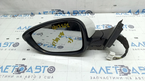 Зеркало боковое левое в сборе Honda Accord 18-22 8 пинов, BSM, подогрев, поворотник, белое, потерто