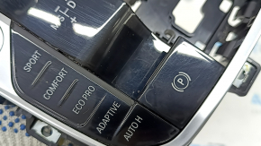 Шифтер КПП с ручкой BMW X5 G05 19-23 под парктроники и stop-go, воздух под стеклом, полез хром, царапины, выгорела ручка