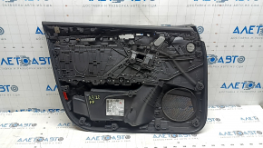 Обшивка двери карточка передняя правая Audi A3 22-26 кожа черная, структура, подлокотник кожа черная, без молдинга, потертость