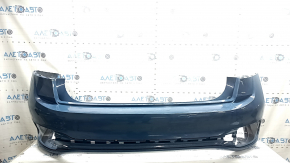 Бампер задний голый VW Jetta 22-26 синий, царапины, потерт, треснут, надломаны крепления, отсутсвуют фрагменты креплений, деформированы крепления