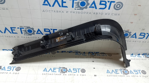 Накладка порога передняя левая Volvo XC60 18-26 черная с хром вставкой, царапины, царапины на хроме