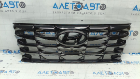 Решітка радіатора grill у зборі Hyundai Tucson 22-24 під камеру, чорна