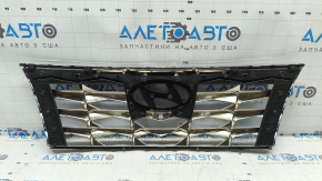 Решетка радиатора grill в сборе Hyundai Tucson 22-24 под камеру, черная