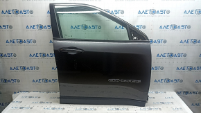 Двері в зборі передня права Jeep Compass 17-26 keyless, графіт PAU, подряпини, подряпини на молдингу, подряпини на накладці