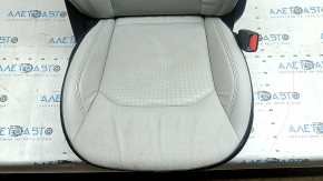 Сиденье пассажирское Jeep Compass 18-21 с airbag, механичекое, кожа, серое+черное, с кричневой и серой строской, перфорация, под чистку, потертости, царапины