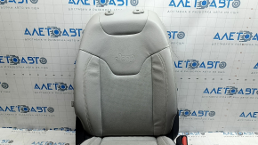 Сиденье пассажирское Jeep Compass 18-21 с airbag, механичекое, кожа, серое+черное, с кричневой и серой строской, перфорация, под чистку, потертости, царапины
