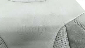 Сиденье пассажирское Jeep Compass 18-21 с airbag, механичекое, кожа, серое+черное, с кричневой и серой строской, перфорация, под чистку, потертости, царапины