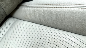 Сиденье пассажирское Jeep Compass 18-21 с airbag, механичекое, кожа, серое+черное, с кричневой и серой строской, перфорация, под чистку, потертости, царапины