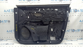 Обшивка дверей картка передня ліва Nissan Murano 25-26 темно-сіра, накладка коричнева шкіра з білим рядком, підлокітник чорна шкіра з білим рядком, вставка сірий глянець, з підсвічуванням, подряпини