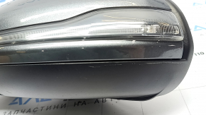 Дзеркало бічне ліве у зборі Mercedes C-class W205 16-18 10+8+2 пінів, поворотник, підігрів, з підсвічуванням, BSM, графіт, подряпини, тріщина на накладці