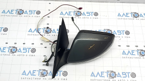 Дзеркало бічне ліве у зборі Mercedes C-class W205 16-18 10+8+2 пінів, поворотник, підігрів, з підсвічуванням, BSM, графіт, подряпини, тріщина на накладці