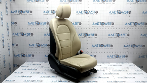 Сидіння пасажирське Mercedes C-class W205 15-21 з airbag, електричне, підігрів, бежева шкіра, подряпини, тички