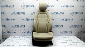 Сидіння пасажирське Mercedes C-class W205 15-21 з airbag, електричне, підігрів, бежева шкіра, подряпини, тички