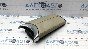 Подлокотник центральной консоли Mercedes C-class W205 15-21 кожа бежевая, с накладкой, вздулся хром