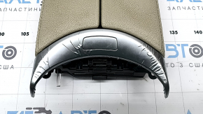 Подлокотник центральной консоли Mercedes C-class W205 15-21 кожа бежевая, с накладкой, вздулся хром
