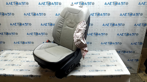 Сиденье водительское Jeep Compass 17-26 с airbag, электро, кожа, серая+черная, перфорация, под чистку, царапины, трещина, стрельнувшее