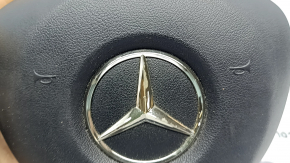 Подушка безпеки airbag в кермо водійська Mercedes C-class W205 16-21 чорна, потертий хром