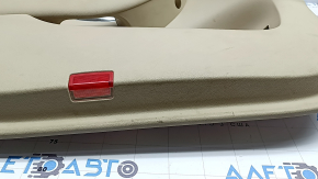 Обшивка двери карточка передняя левая Mercedes C-class W205 15-18 кожа бежевая, вставка под дерево, подлокотник кожа бежевая, верх черный, с ручкой и накладками, царапина, под чистку