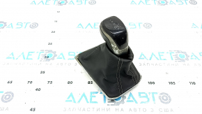 Ручка КПП VW Taos 22-25 кожа черная, серая строчка, окислен хром