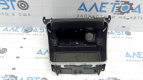 Бокс карман центральной консоли с подстаканниками Mercedes C-class W205 16-18 под светлое дерево, тип 2 без подсветки, без прикуривателя, царапины