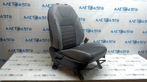 Пасажирське сидіння Nissan Kicks 21-23 з airbag, механічне, з підігрівом, шкіра сіра з чорним, сіра та червона строчка, під чищення