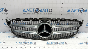 Решетка радиатора в сборе grill Mercedes C-class W205 16-18 с эмблемой без радара под камеру, песок
