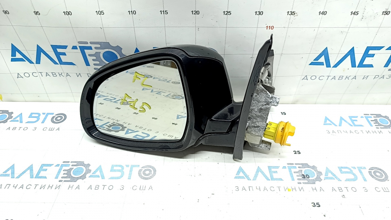 Зеркало боковое левое в сборе BMW X5 F15 14-18 крепление глянец, 5 пинов, поворотник, подогрев, автозатемнение, черное