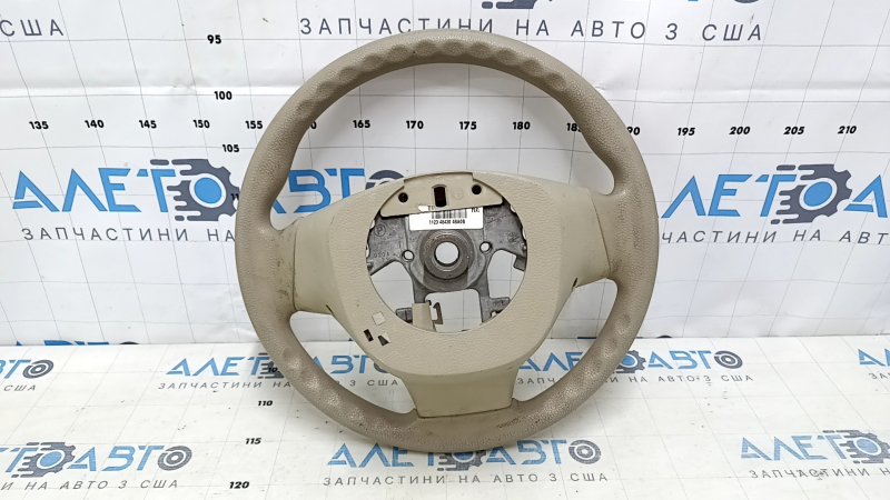 Руль голый Nissan Rogue 14-16 резина бежевая, потерт, под химчистку, сломаны крепления