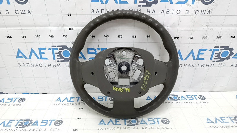 Руль голый Nissan Versa 12-19 темно-серый, резина, затерт, под чистку