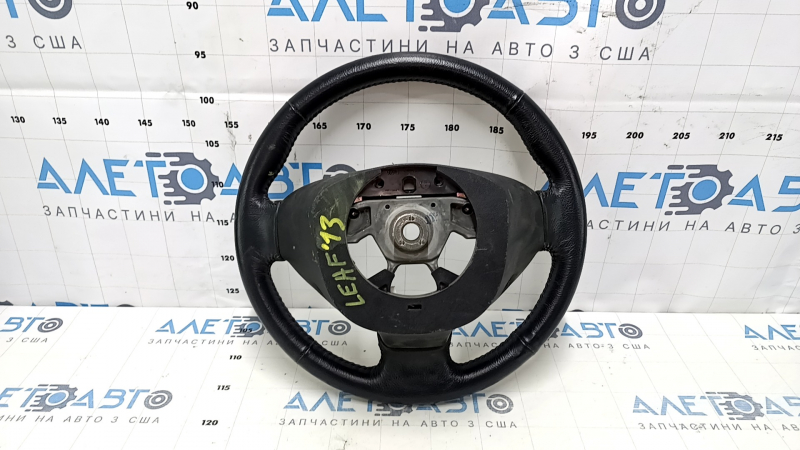 Руль голый Nissan Leaf 13-17 кожа черный с подогревом, трещины, царапины, затерт, вмятины