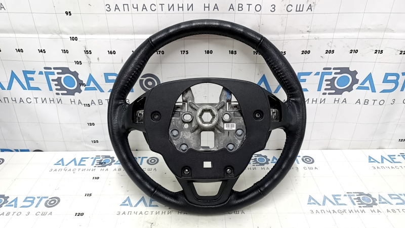 Руль голый Ford Edge 15-24 кожа черная, без подогрева, надлом крепления, вмятина, царапины