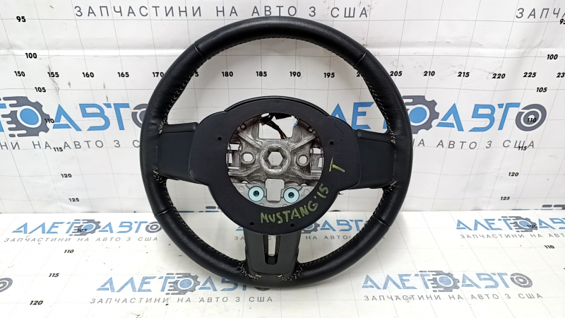 Руль голый Ford Mustang mk6 15-23 кожа черный, без накладок кнопок, царапины