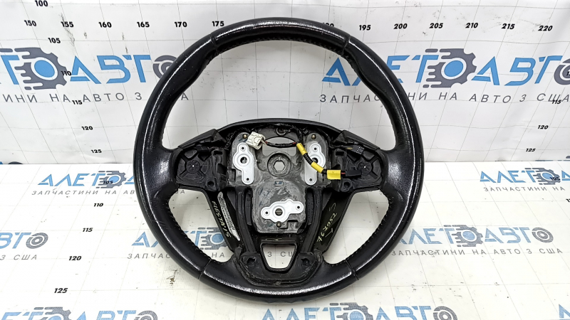 Руль голый Ford Fiesta 11-19 кожа черный, без кнопок, царапины, затерт