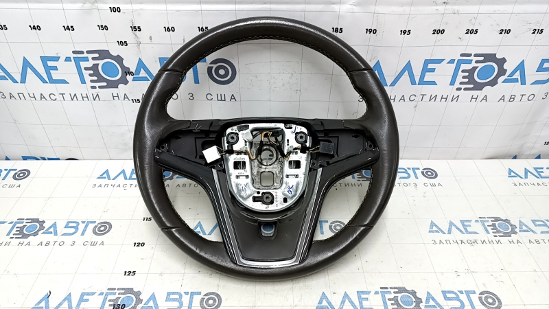 Руль голый Chevrolet Volt 11-15 кожа, темно-серый с графит накладкой, без кнопок, царапины, тычки