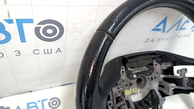 Руль голый Honda CRZ 11-15 кожа черный, с задней накладкой, под лепестки, царапины, затерт, тычки